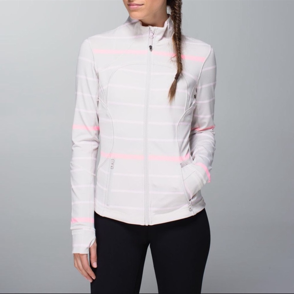 Lululemon Forme Jacket Cuffins Pop Stripe Heathered Dune 4